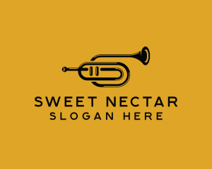 Vintage Trumpet Jazz Music logo design