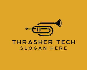 Vintage Trumpet Jazz Music logo design