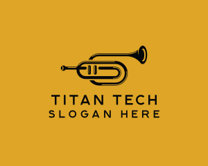 Vintage Trumpet Jazz Music logo design