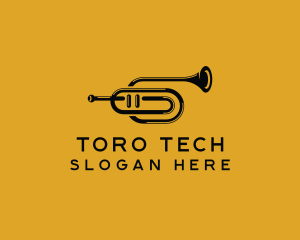 Vintage Trumpet Jazz Music logo design