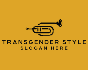 Vintage Trumpet Jazz Music logo design