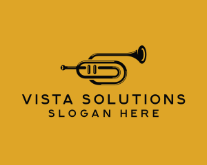 Vintage Trumpet Jazz Music logo design