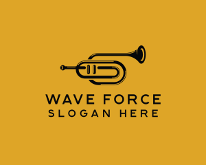 Vintage Trumpet Jazz Music logo design