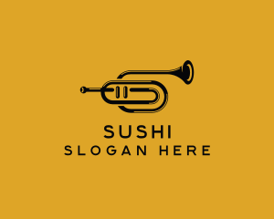 Vintage Trumpet Jazz Music logo design