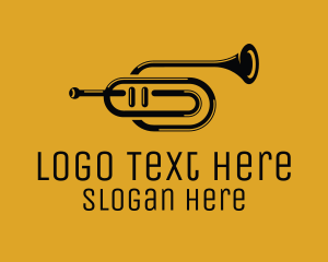Band - Vintage Trumpet Jazz Music logo design