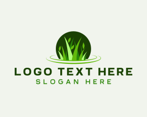 Eco - Grass Leaf Gardening logo design