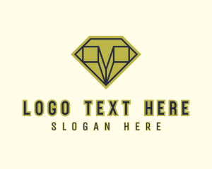 Gemstone Cut - Diamond Crystal Gem logo design