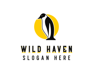 Wild Arctic Penguin logo design