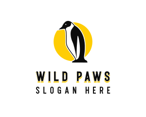 Wild Arctic Penguin logo design