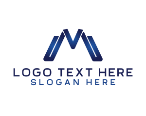 Metallic - Gradient Blue M logo design