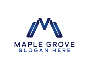 Gradient Blue M logo design