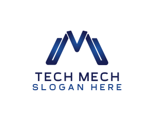 Mechatronics - Gradient Blue M logo design