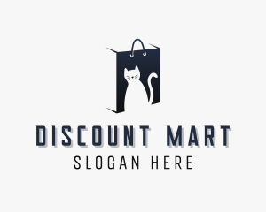 Sale - Cat Shopping Bag logo design