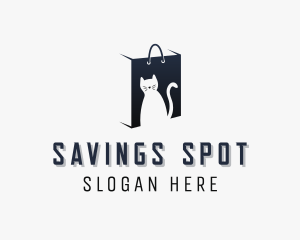 Discount - Cat Shopping Bag logo design
