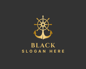 Exploration - Golden Anchor Wheel logo design