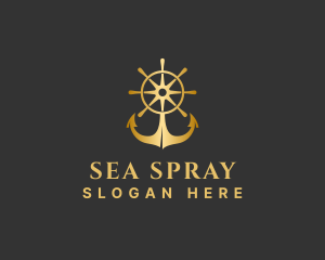 Golden Anchor Wheel logo design