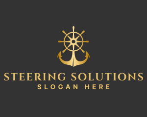 Golden Anchor Wheel logo design