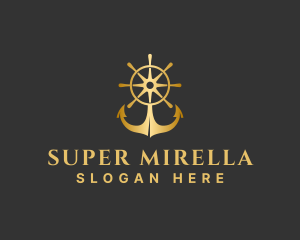 Explorer - Golden Anchor Wheel logo design