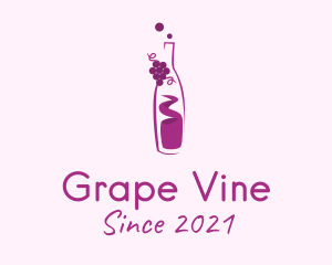 Grapes - Grapes Wine Bottle logo design