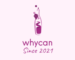 Booze - Grapes Wine Bottle logo design