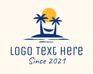 Palm Tree - Summer Tropical Island logo design