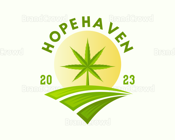 Marijuana Plant Farm Logo