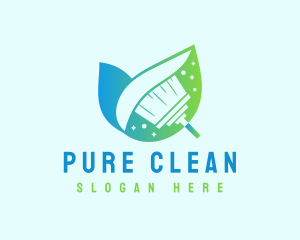 Nature Cleaning Broom logo design