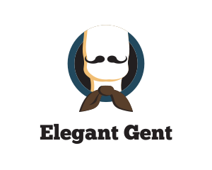 Gentleman Bow Moustache logo design