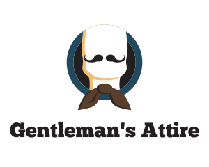 Gentleman Bow Moustache logo design