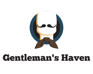 Gentleman Bow Moustache logo design