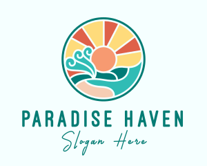 Tropical Summer Beach logo design