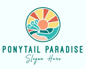 Tropical Summer Beach logo design