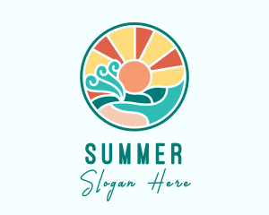 Tropical Summer Beach logo design