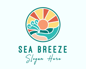 Coastline - Tropical Summer Beach logo design
