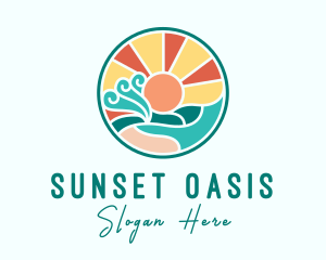 Tropical Summer Beach logo design