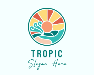 Tropical Summer Beach logo design