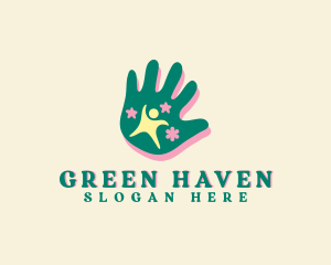 Nursery Creative Hand logo design