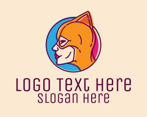 Naughty - Wrestler Female Superhero logo design