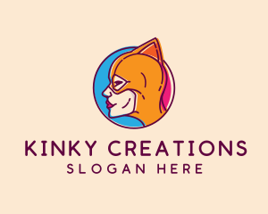 Kinky - Wrestler Female Superhero logo design