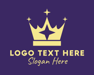 Yellow - Pageant Crown Sparkle logo design
