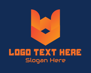 Protection - Orange Tech Shield logo design