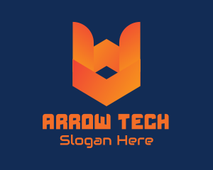 Orange Tech Shield  logo design