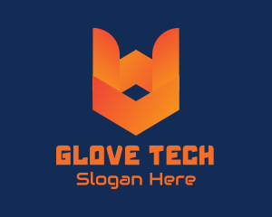 Orange Tech Shield  logo design