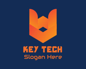 Orange Tech Shield  logo design