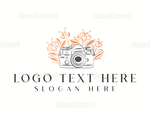 Camera Photography Floral Logo