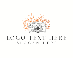 Vlogging - Camera Photography Floral logo design