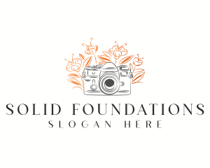 Camera Photography Floral Logo