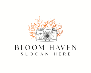 Camera Photography Floral logo design