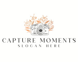 Photo - Camera Photography Floral logo design