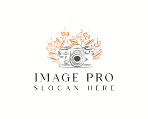 Camera Photography Floral logo design